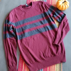 Burgandy striped sweater